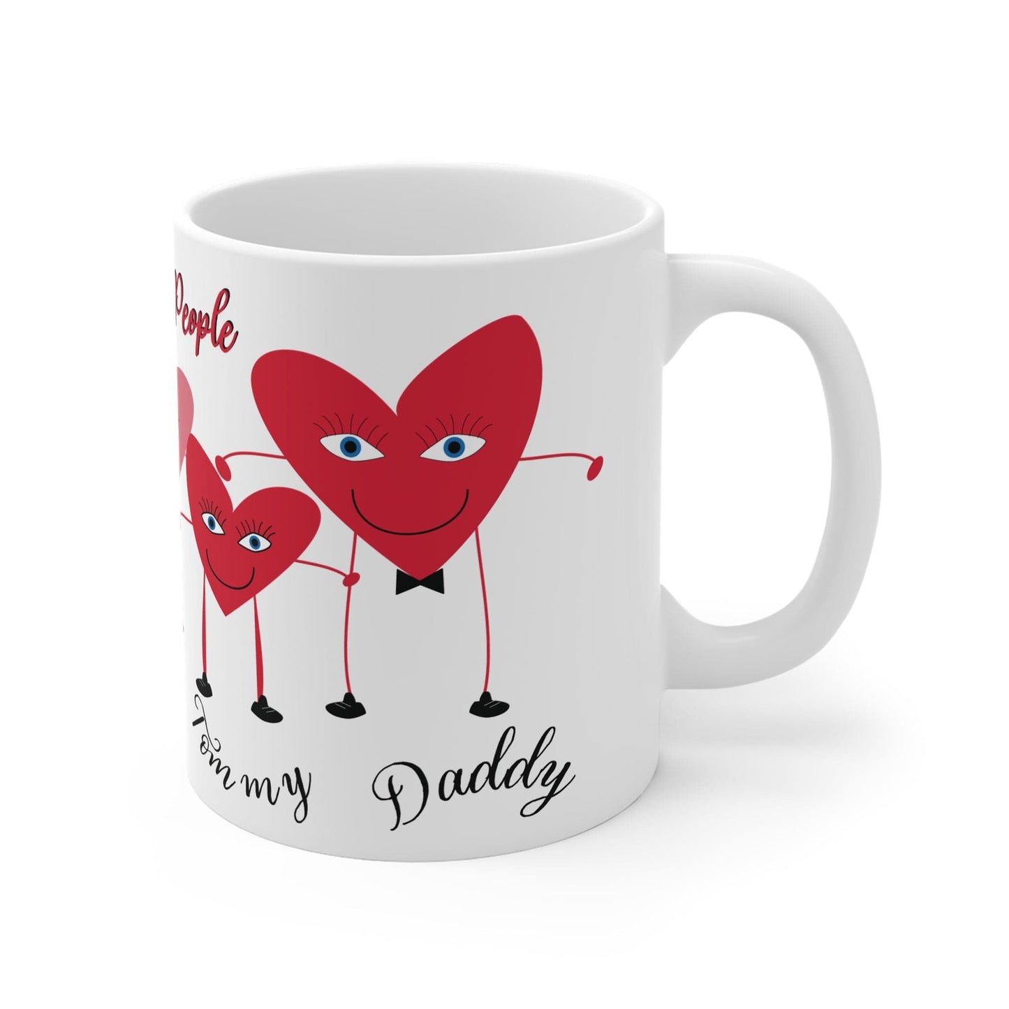 Printify Mug 11oz Personalised Heart 5 People Mug