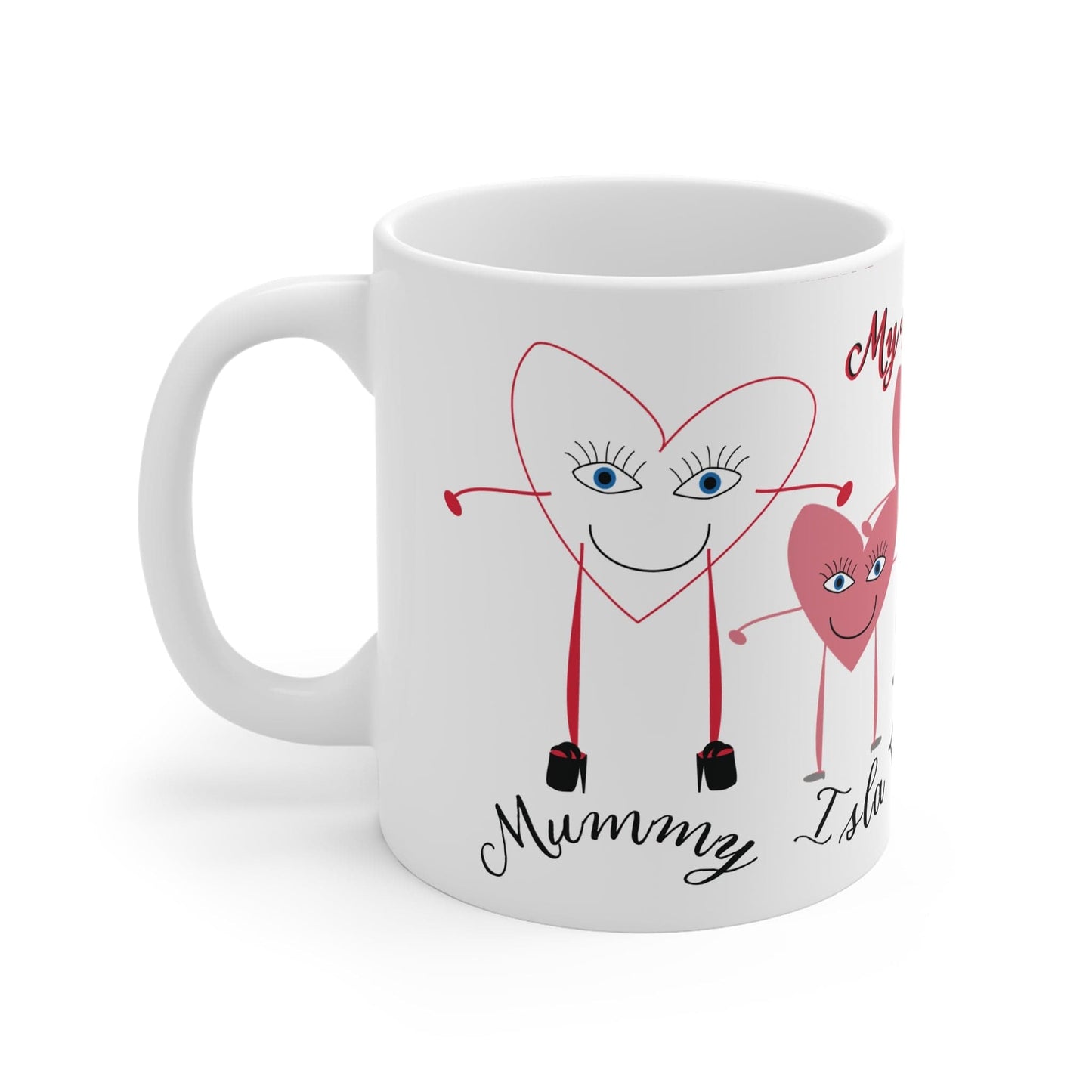 Printify Mug 11oz Personalised Heart 5 People Mug