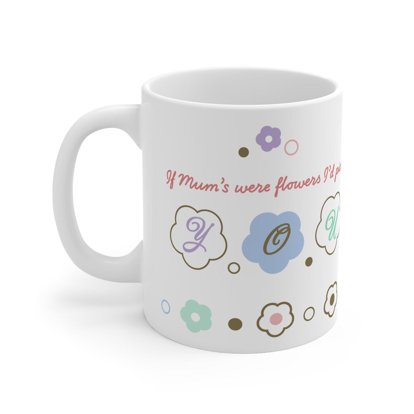 Printify Mug 11oz Personalised Mum Daisy Charm 11oz Mug