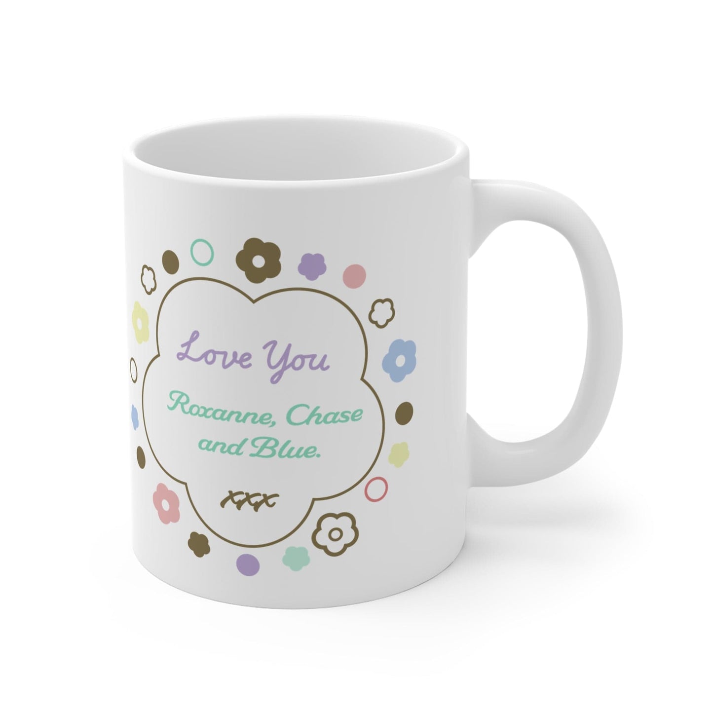 Printify Mug 11oz Personalised Mum Daisy Charm 11oz Mug
