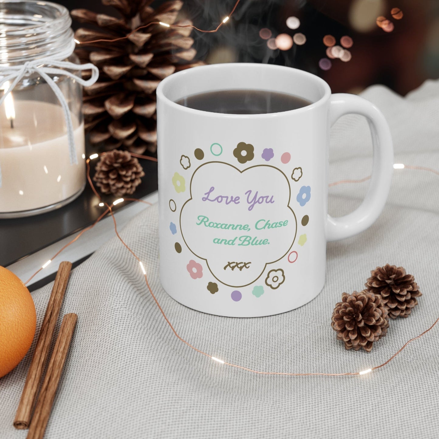 Printify Mug 11oz Personalised Mum Daisy Charm 11oz Mug