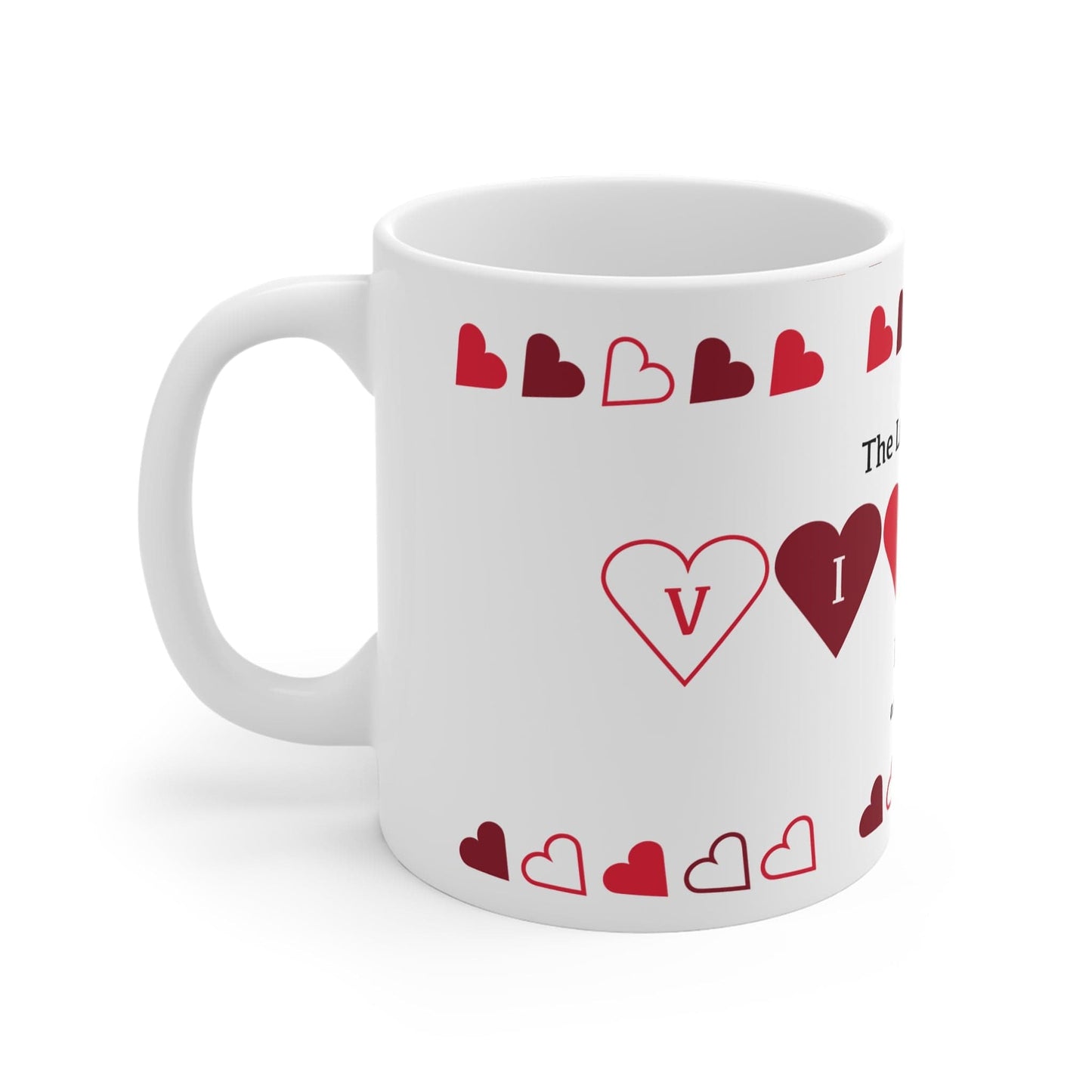 Printify Mug 11oz Personalised Name Love of my life Mug with Red Hearts