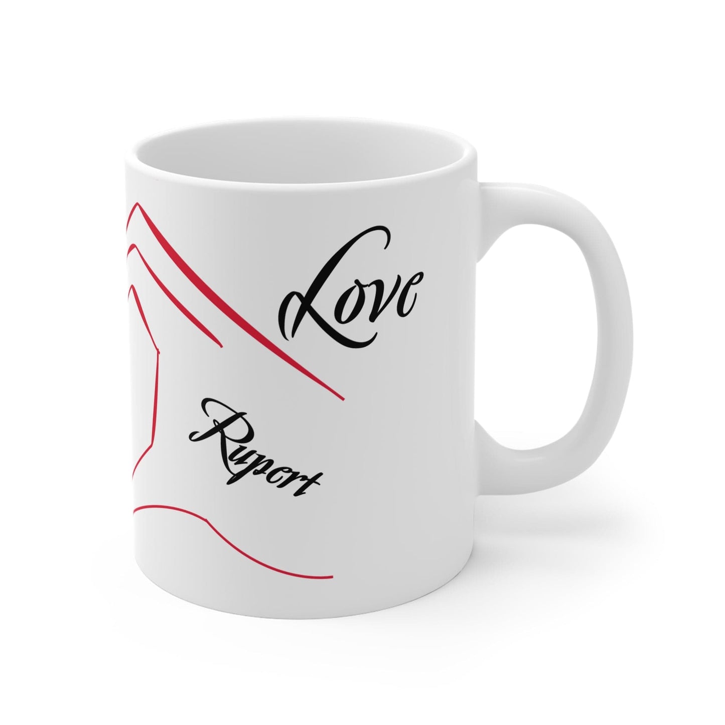 Printify Mug 11oz Personalised Names Heart Hands Mug