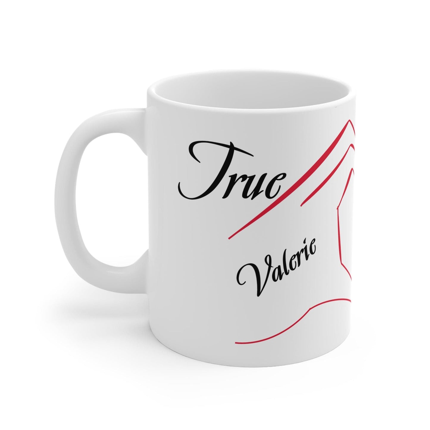 Printify Mug 11oz Personalised Names Heart Hands Mug