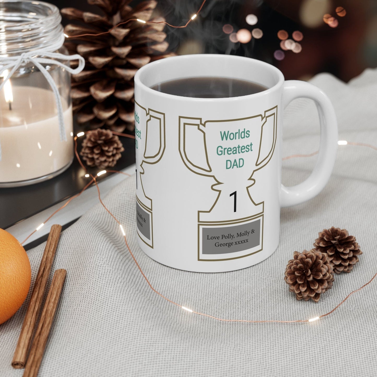 Printify Mug 11oz Personalised World greatest Dad 11oz Mug