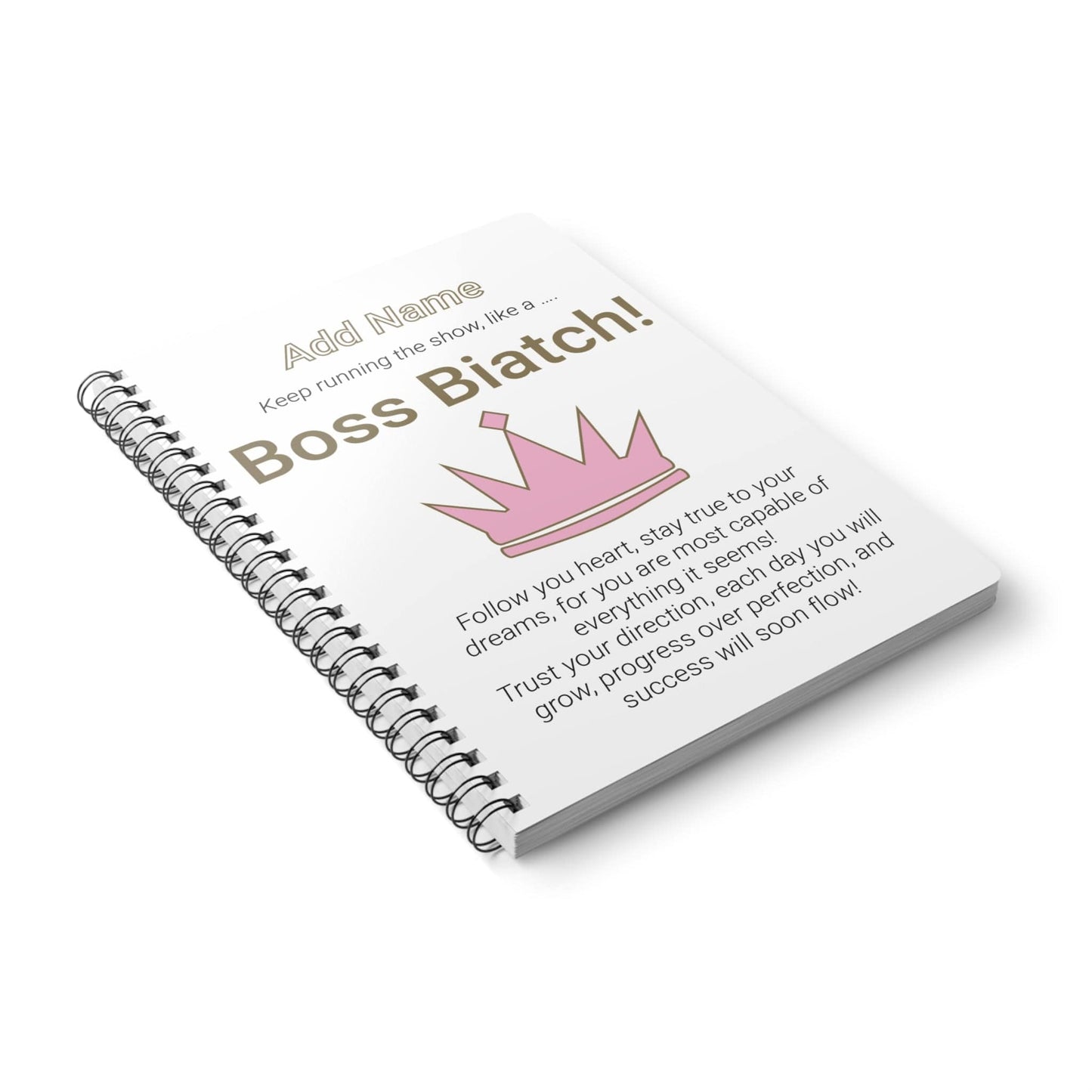Printify Paper products A5 / Lined Personalised Boss Biatch Wiro Notebook, A5
