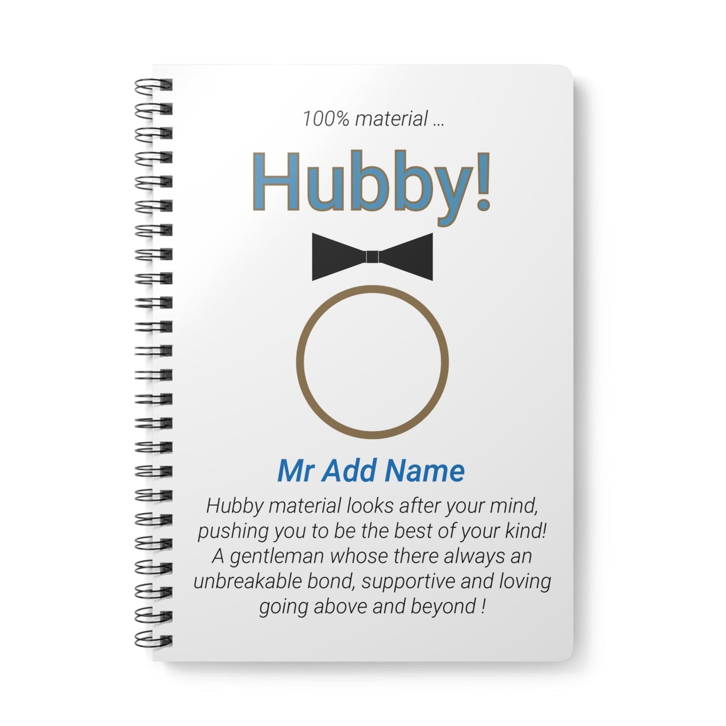 Printify Paper products A5 / Lined Personalised Hubby Wiro Notebook, A5