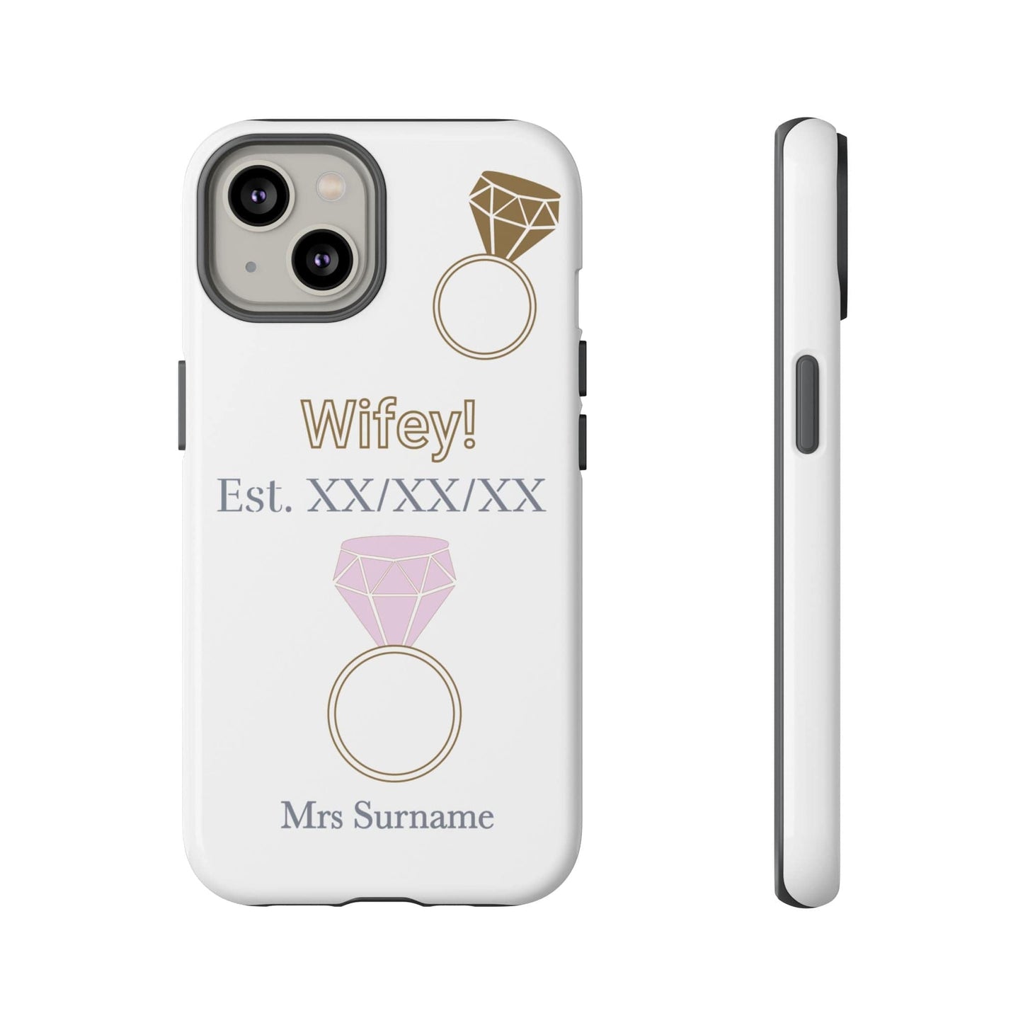 Printify Phone Case iPhone 14 / Glossy Personalised Wifey Iphone Case