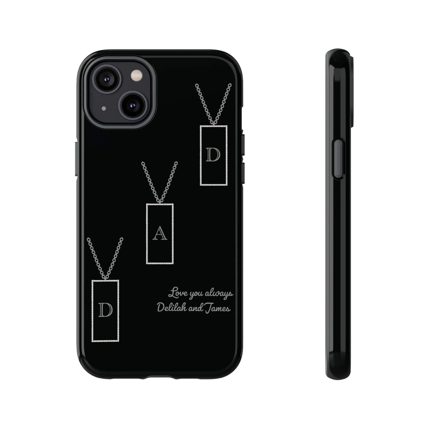 Printify Phone Case iPhone 14 Plus / Glossy Personalised Dad tag necklace iPhone Case
