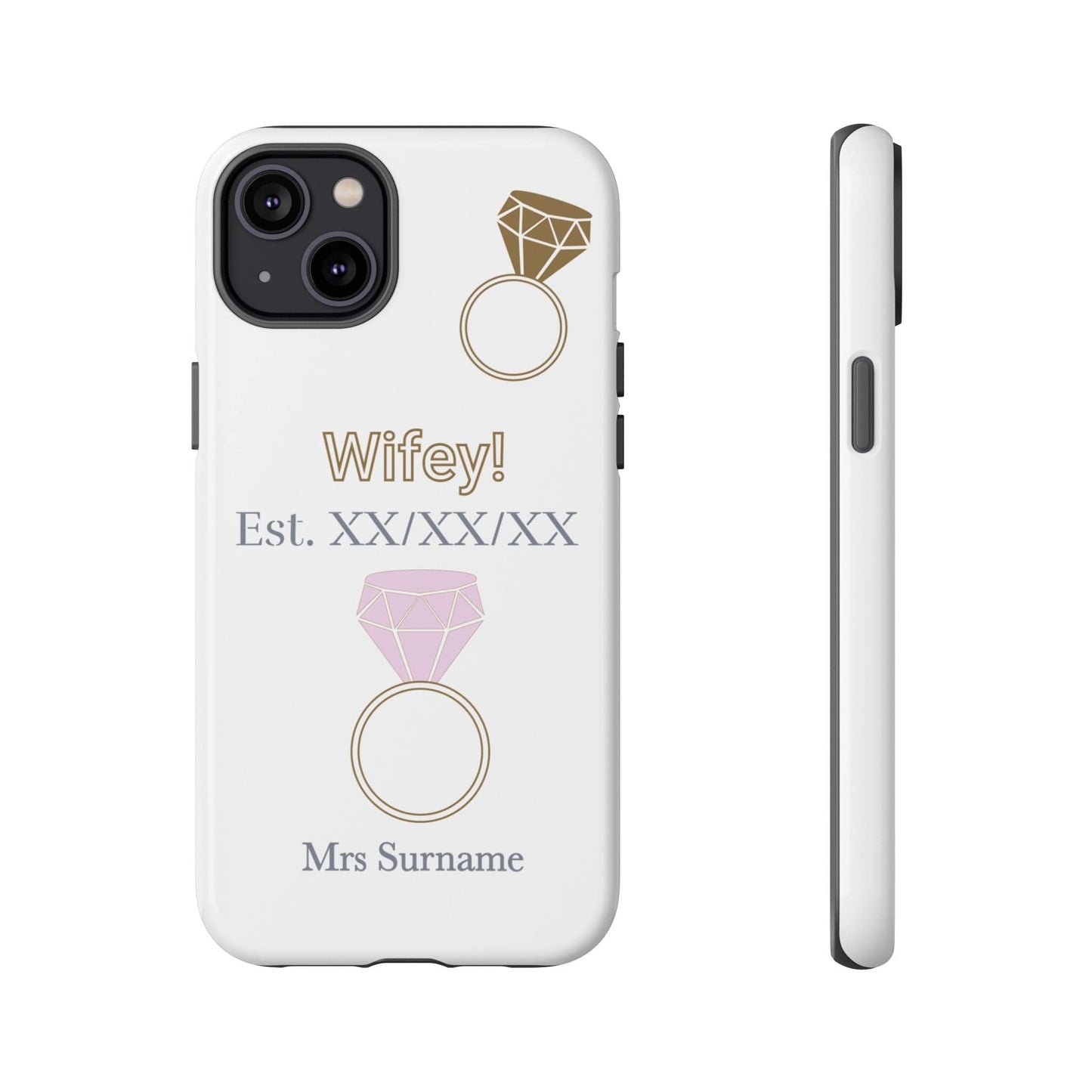 Printify Phone Case iPhone 14 Plus / Glossy Personalised Wifey Iphone Case