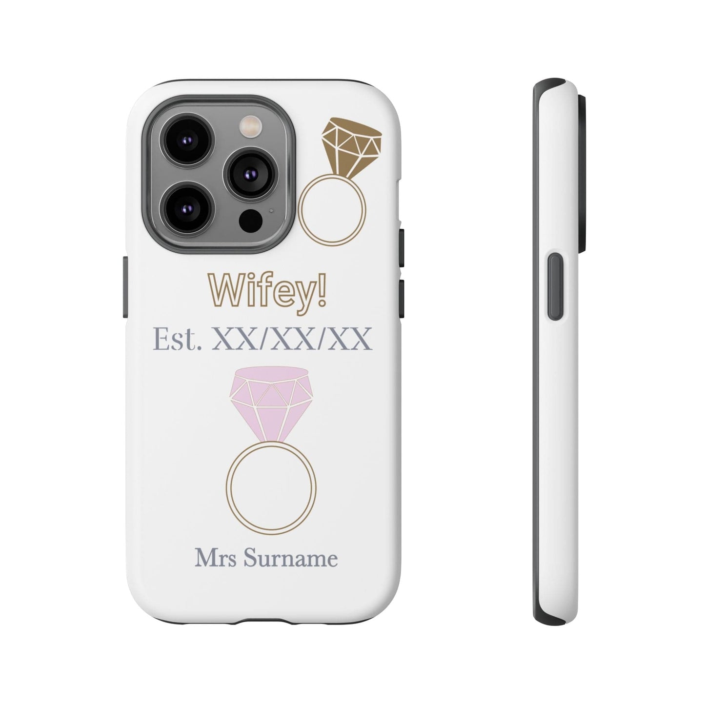 Printify Phone Case iPhone 14 Pro / Matte Personalised Wifey Iphone Case
