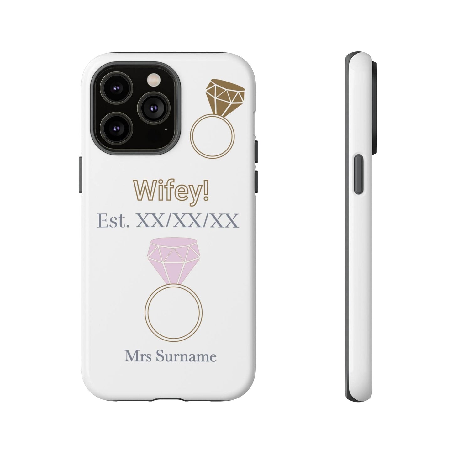Printify Phone Case iPhone 14 Pro Max / Glossy Personalised Wifey Iphone Case