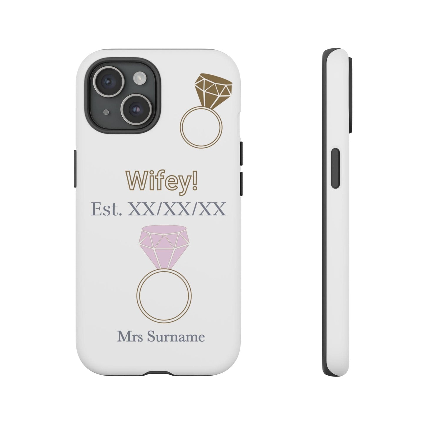 Printify Phone Case iPhone 15 / Matte Personalised Wifey Iphone Case