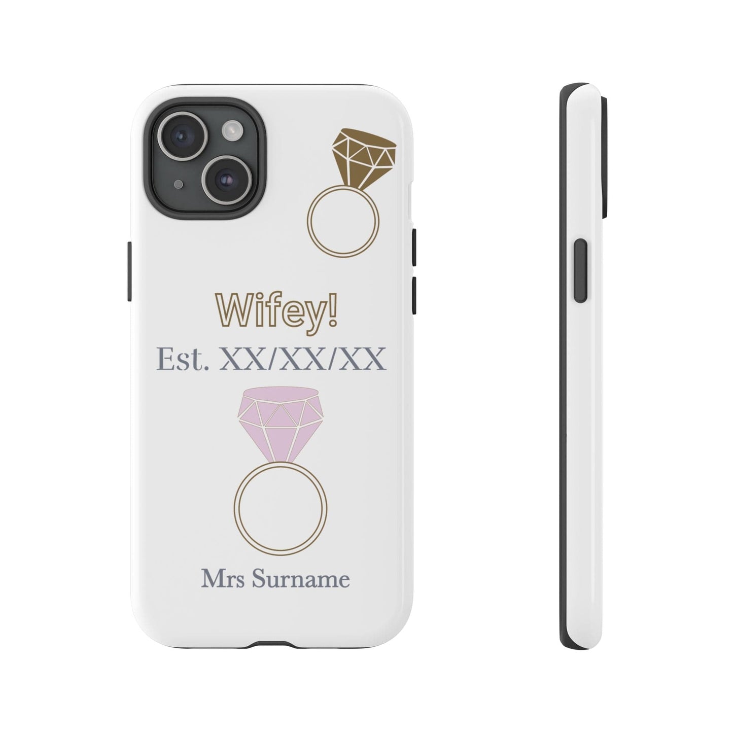 Printify Phone Case iPhone 15 Plus / Glossy Personalised Wifey Iphone Case