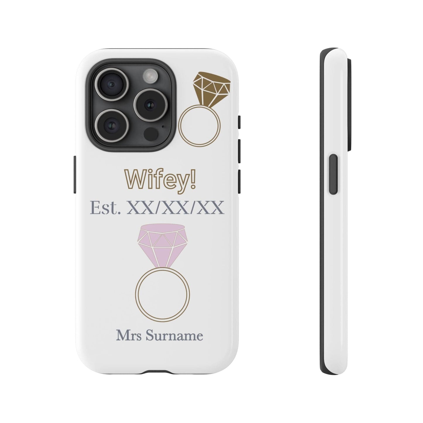 Printify Phone Case iPhone 15 Pro / Glossy Personalised Wifey Iphone Case