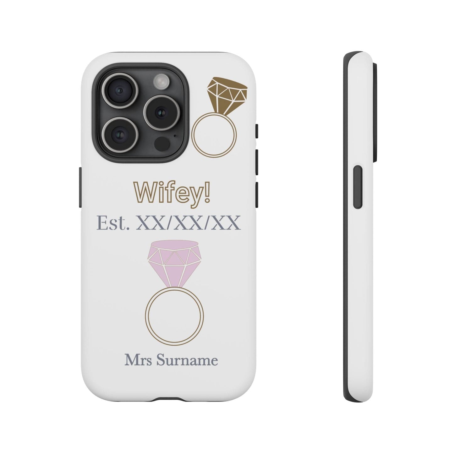 Printify Phone Case iPhone 15 Pro / Matte Personalised Wifey Iphone Case