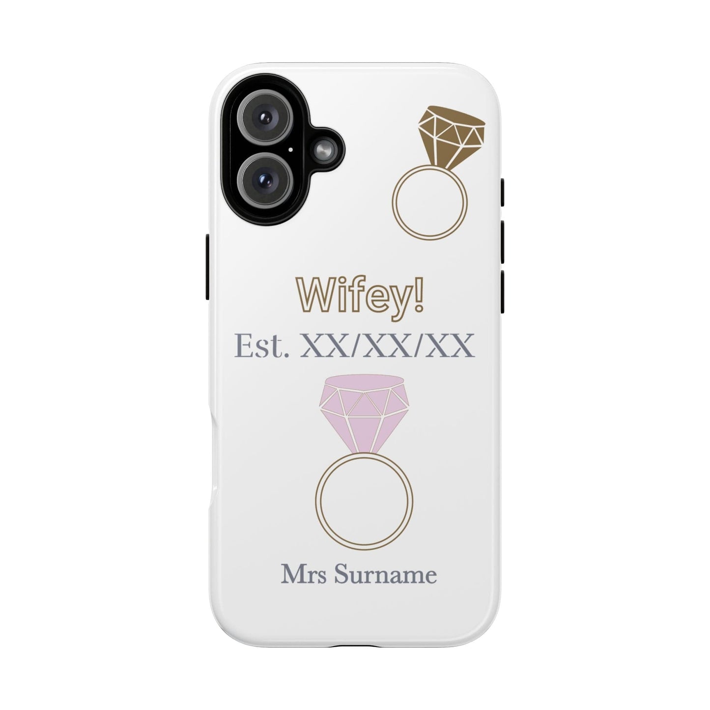 Printify Phone Case iPhone 16 Plus / Glossy Personalised Wifey Iphone Case