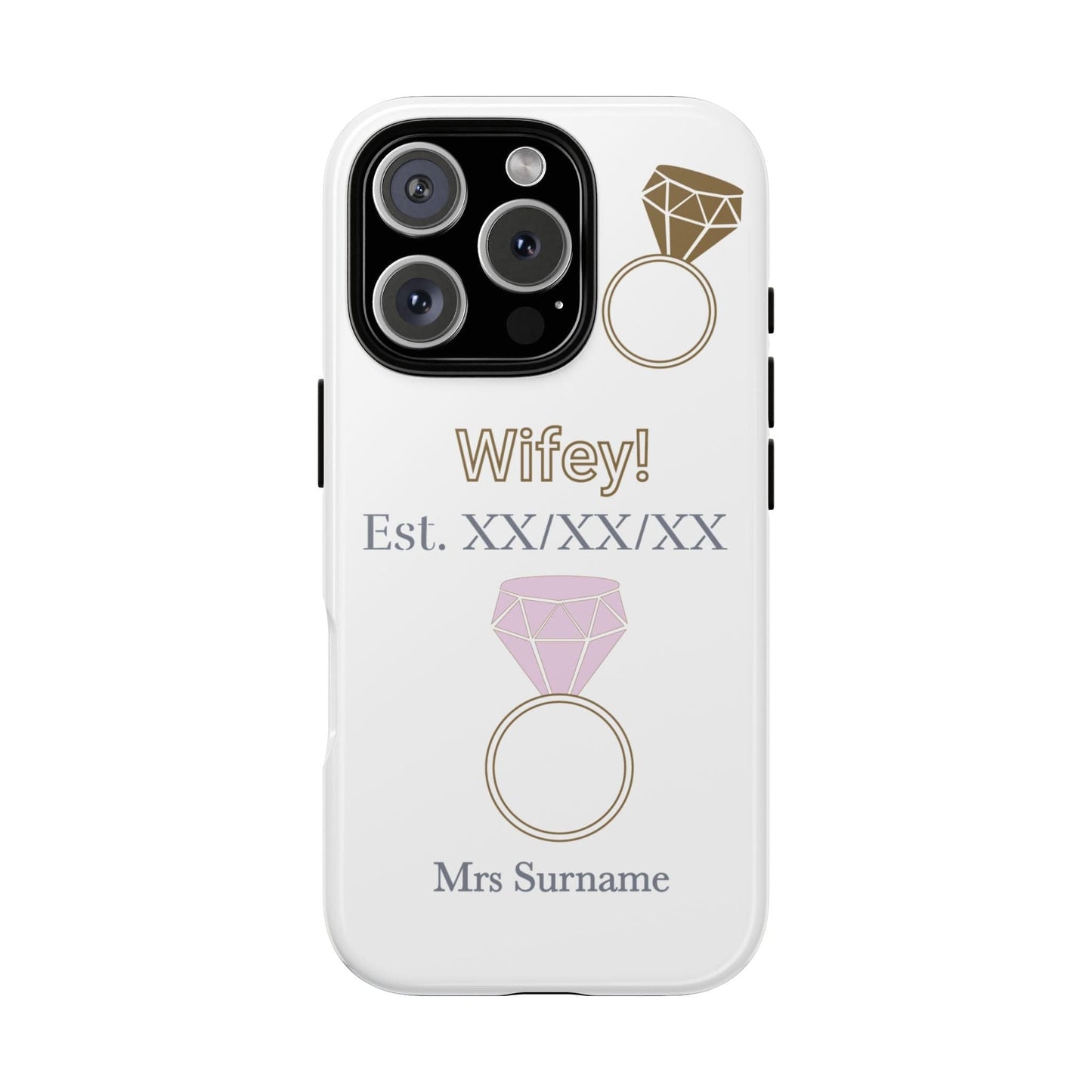 Printify Phone Case iPhone 16 Pro / Glossy Personalised Wifey Iphone Case