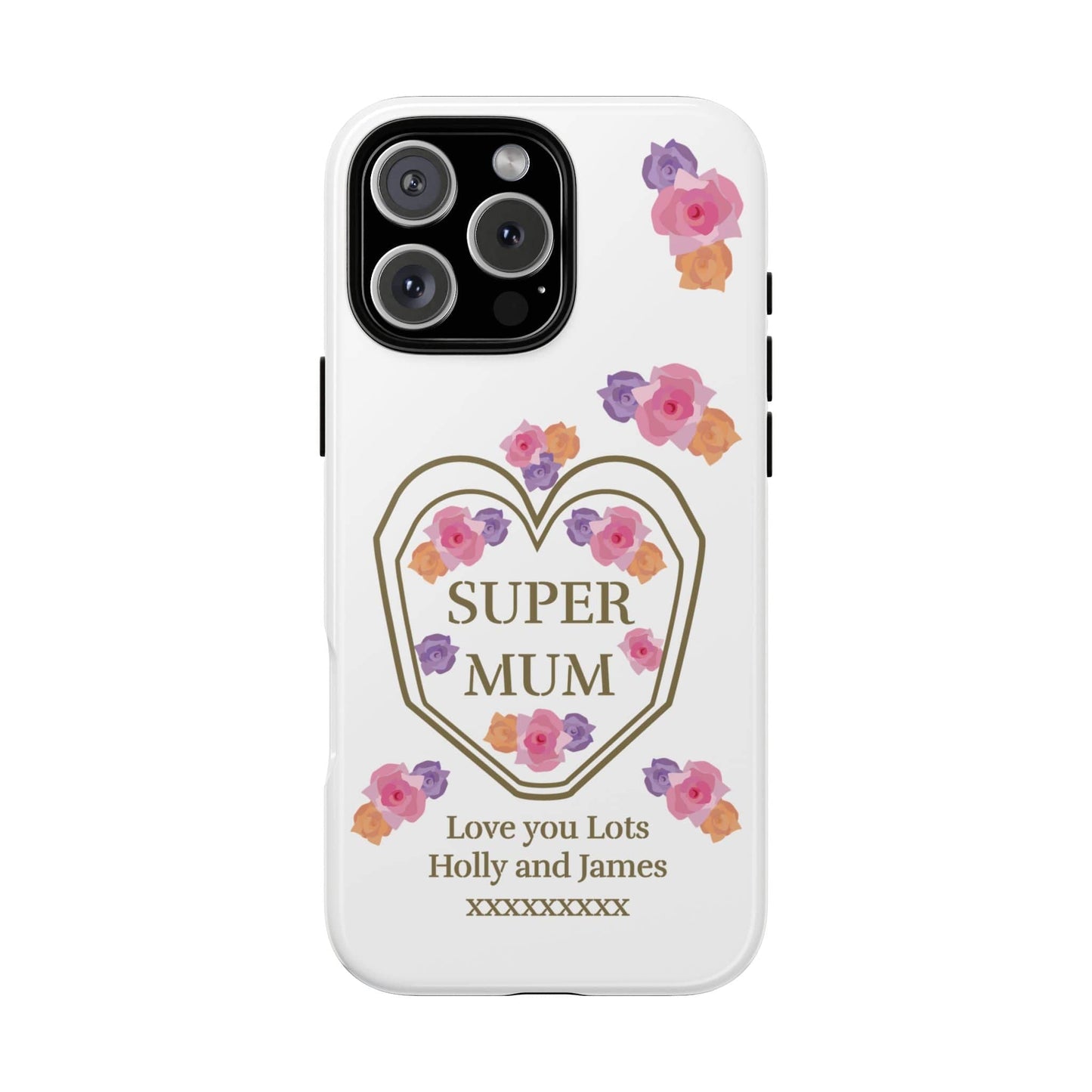 Printify Phone Case iPhone 16 Pro Max / Glossy Personalised Super Mum iphone Case
