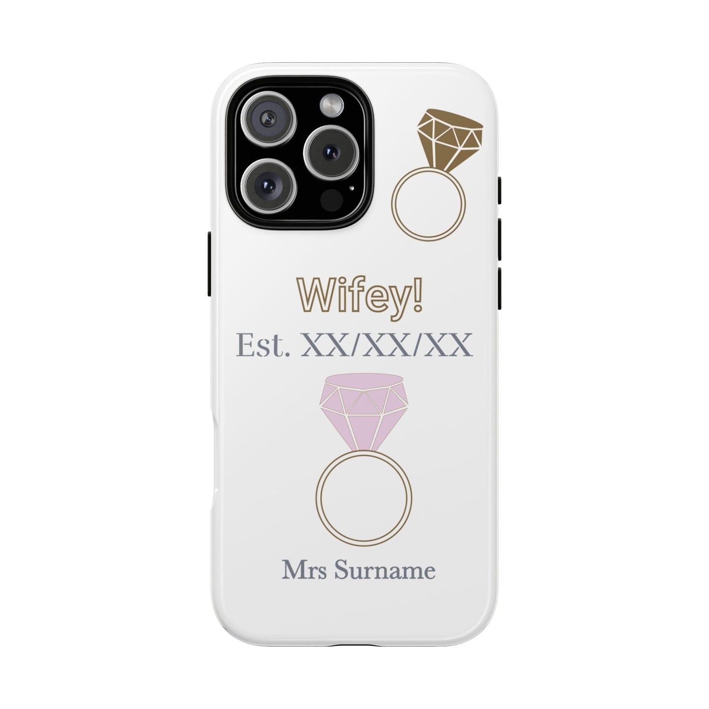 Printify Phone Case iPhone 16 Pro Max / Glossy Personalised Wifey Iphone Case