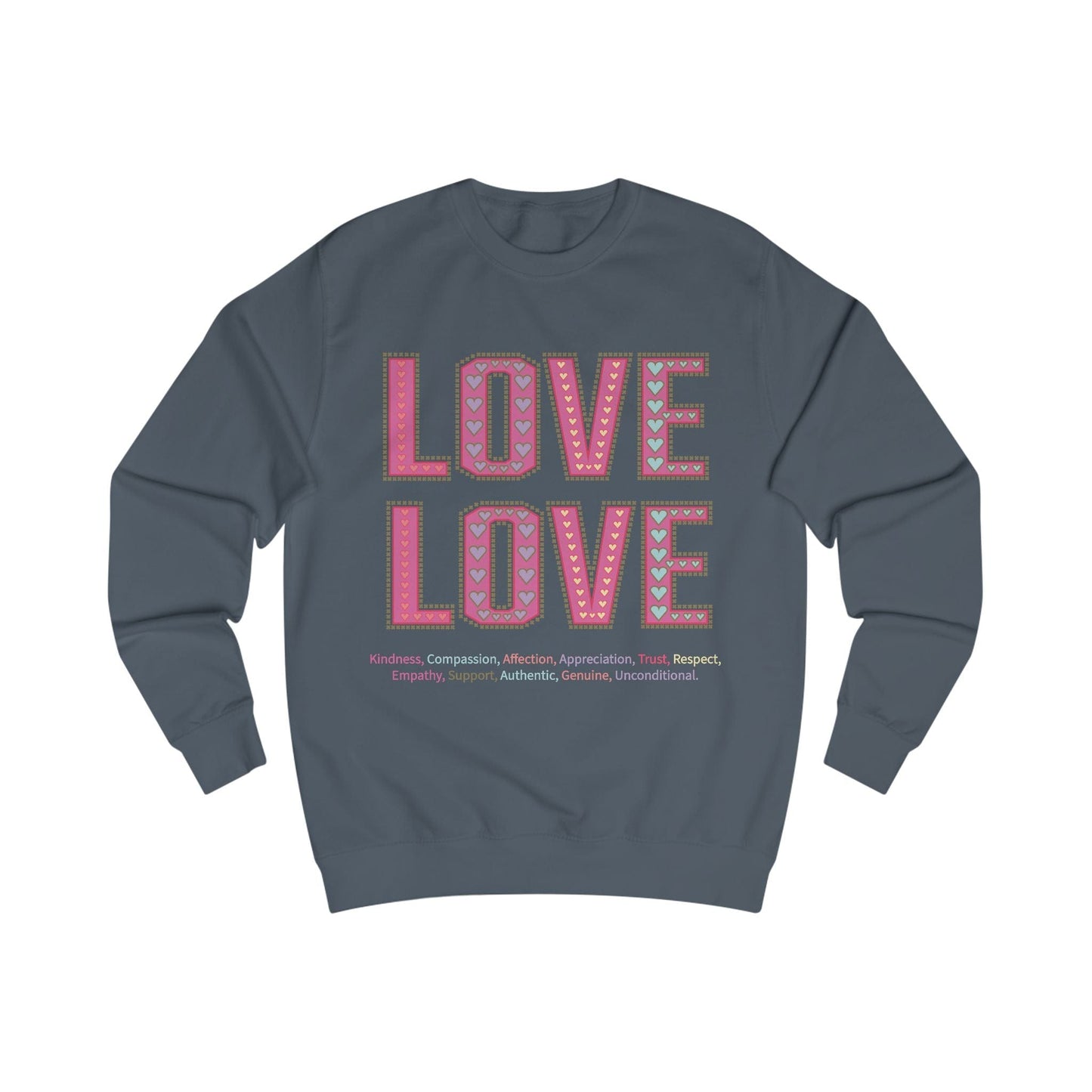 Printify Sweatshirt Airforce Blue / XS Love Love Sweatshirt Various Colours