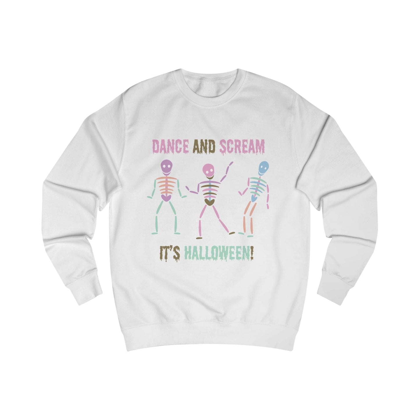 Printify Sweatshirt Arctic White / S Pastel Dancing skeleton Sweatshirt