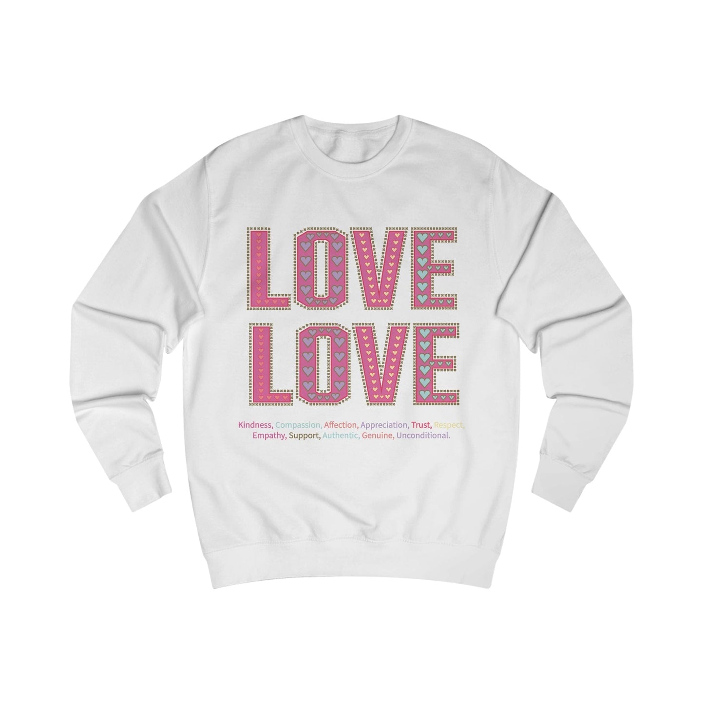 Printify Sweatshirt Arctic White / XS Love Love Sweatshirt Various Colours