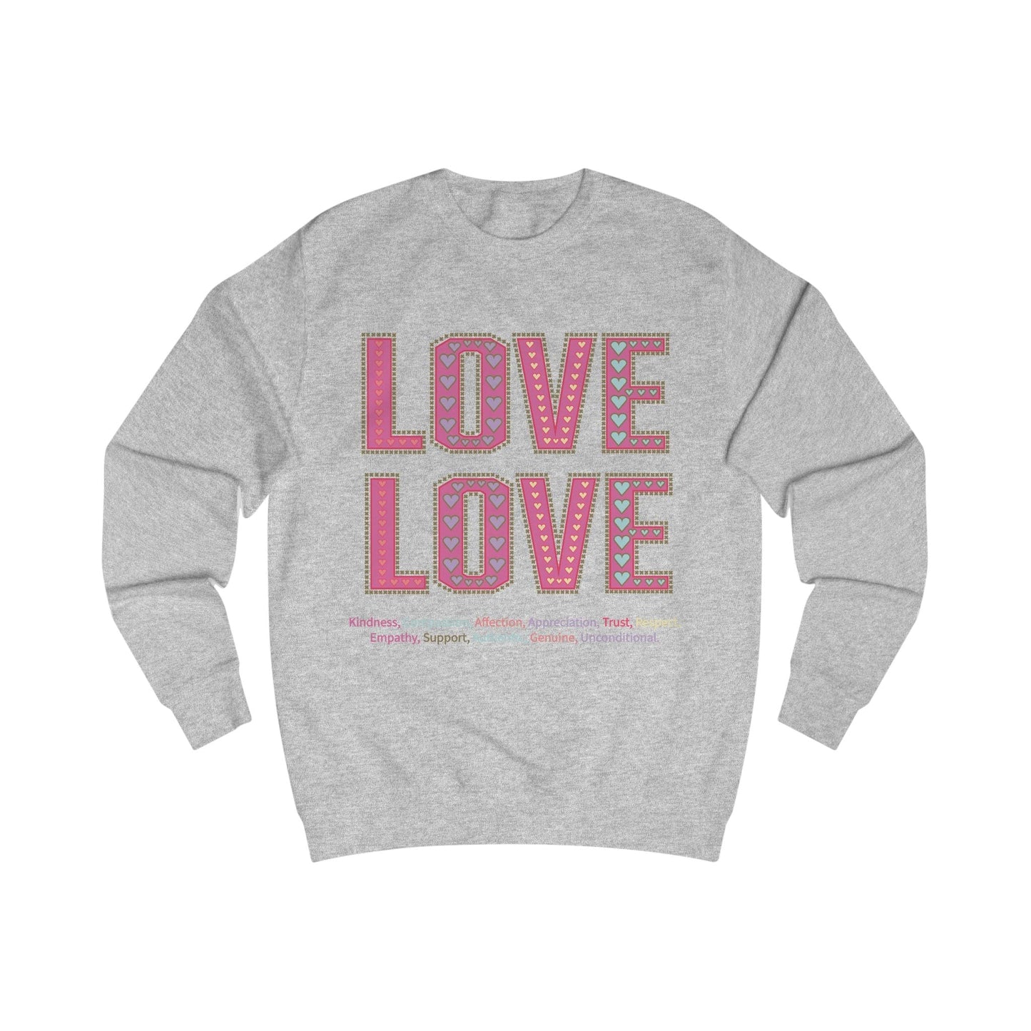 Printify Sweatshirt Ash / XS Love Love Sweatshirt Various Colours