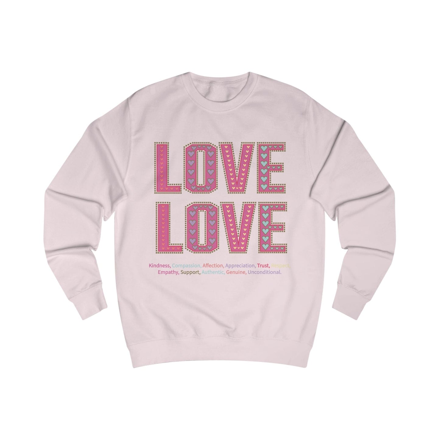 Printify Sweatshirt Baby Pink / XS Love Love Sweatshirt Various Colours