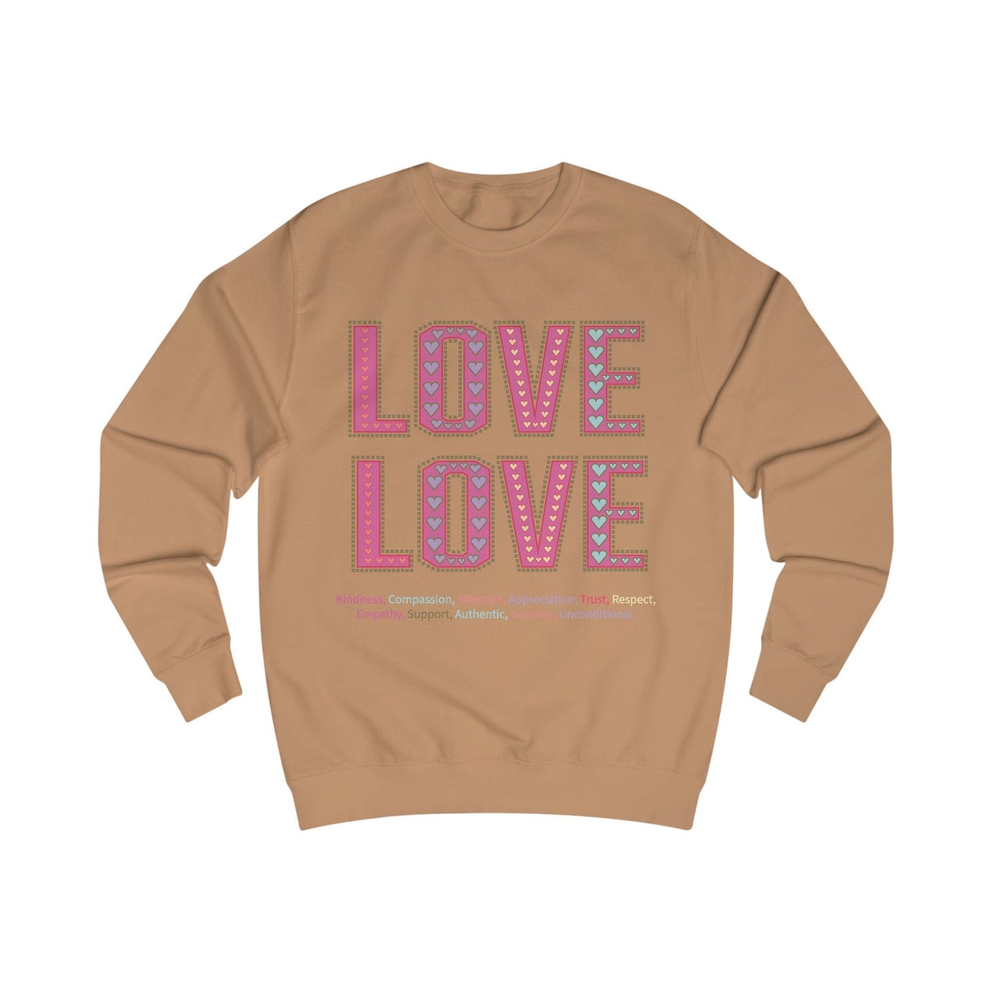Printify Sweatshirt Caramel Latte / XS Love Love Sweatshirt Various Colours