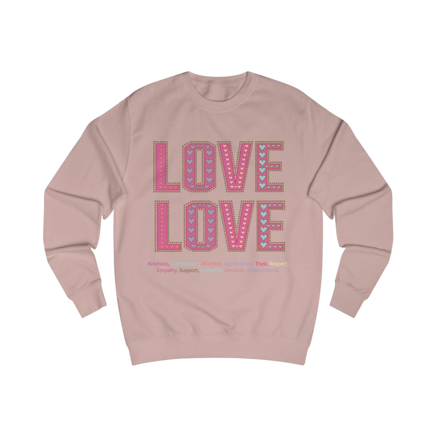 Printify Sweatshirt Dusty Pink / XS Love Love Sweatshirt Various Colours