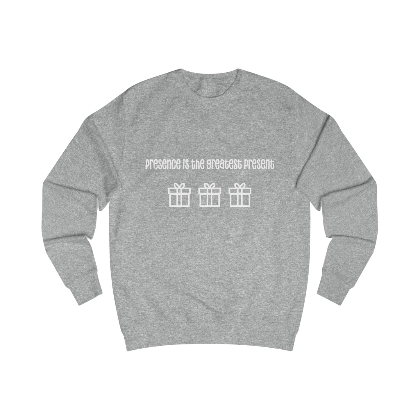 Printify Sweatshirt Heather Grey / S Christmas Jumper – “Presence Is the Greatest Present” Slogan