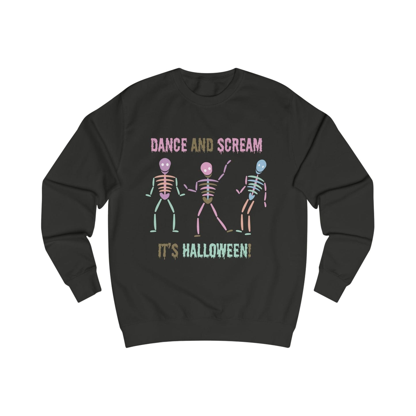 Printify Sweatshirt Jet Black / S Pastel Dancing skeleton Sweatshirt