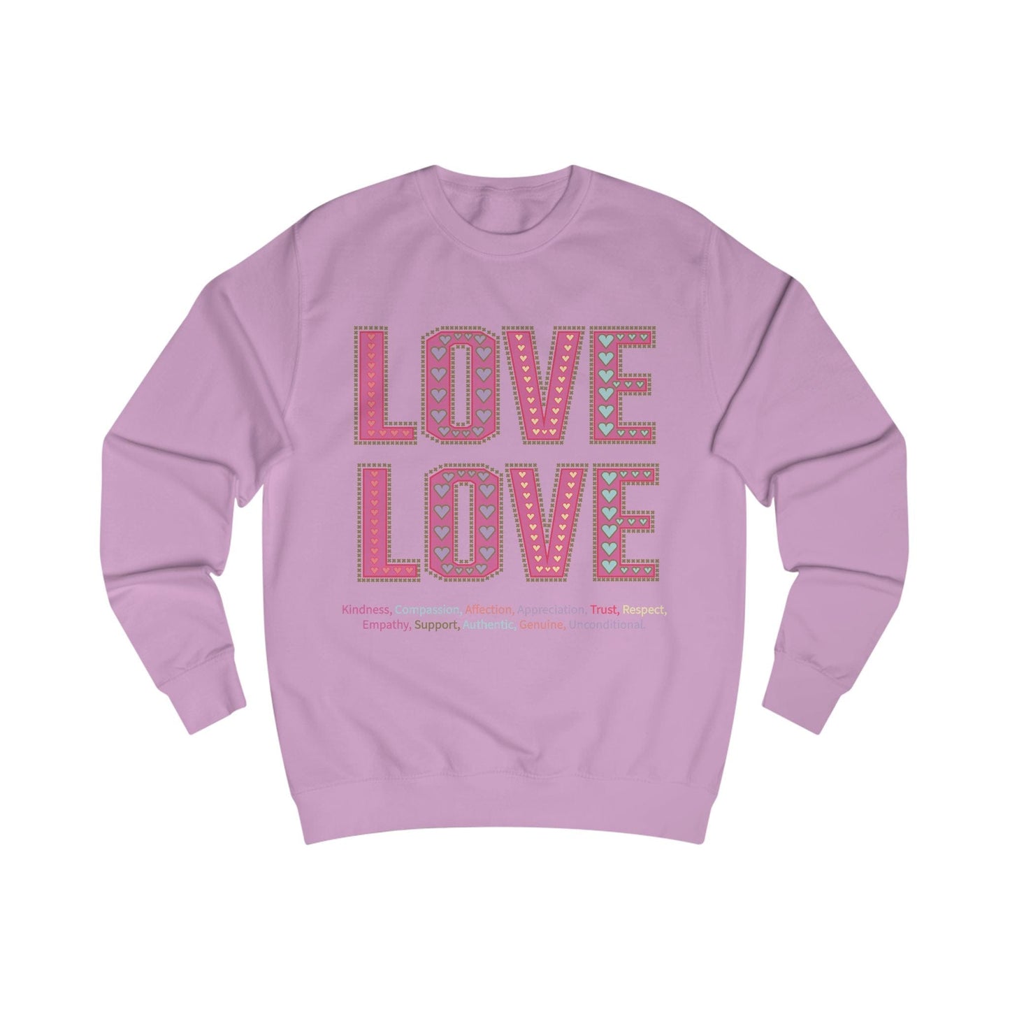 Printify Sweatshirt Lavender / XS Love Love Sweatshirt Various Colours
