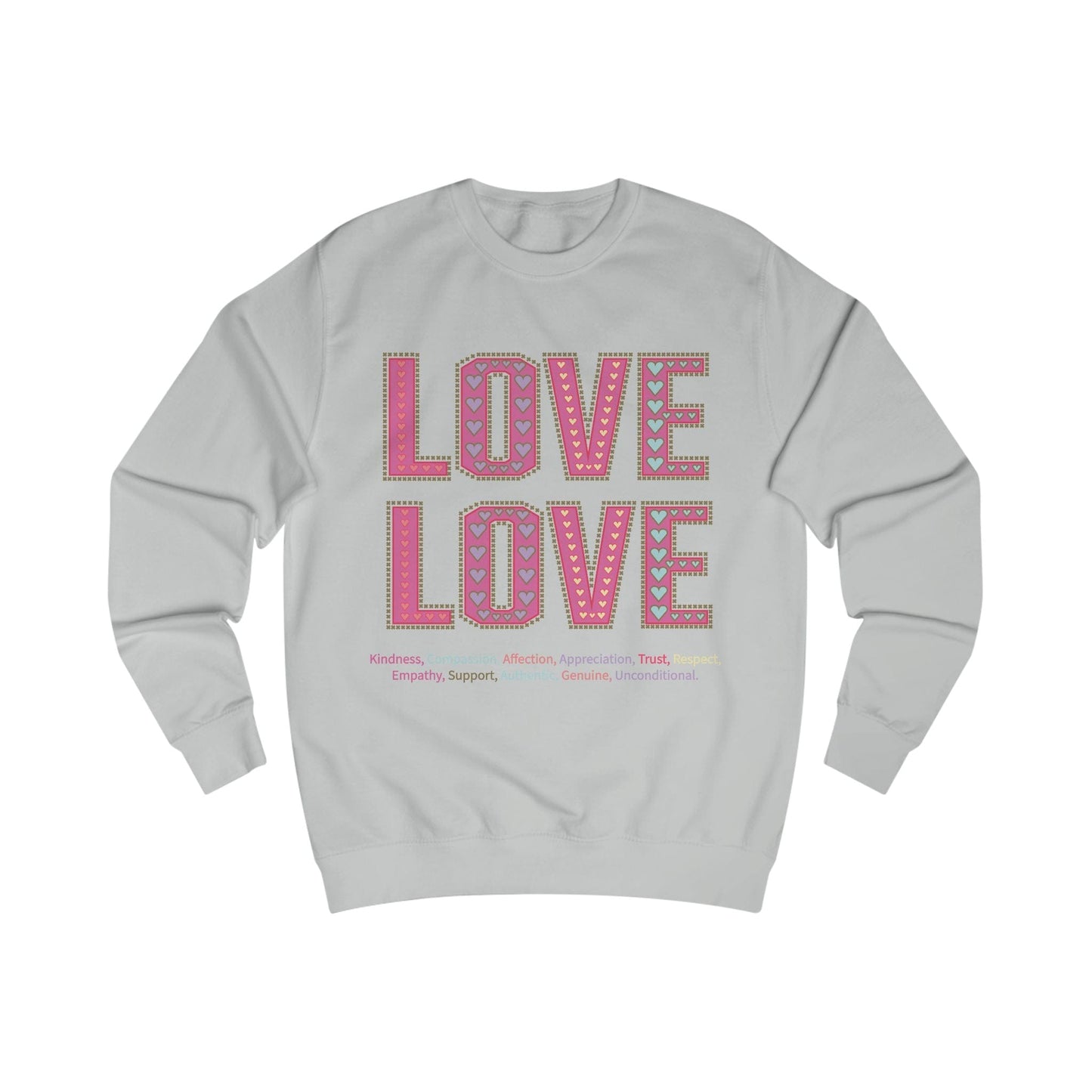 Printify Sweatshirt Moondust Grey / XS Love Love Sweatshirt Various Colours
