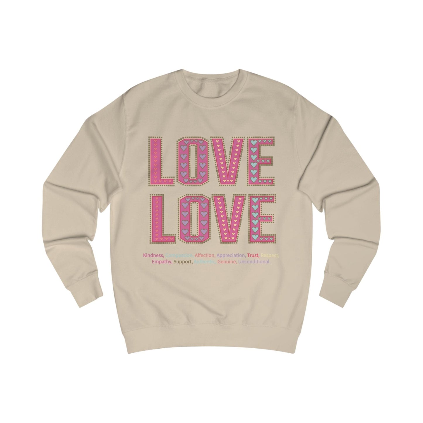 Printify Sweatshirt Nude / XS Love Love Sweatshirt Various Colours
