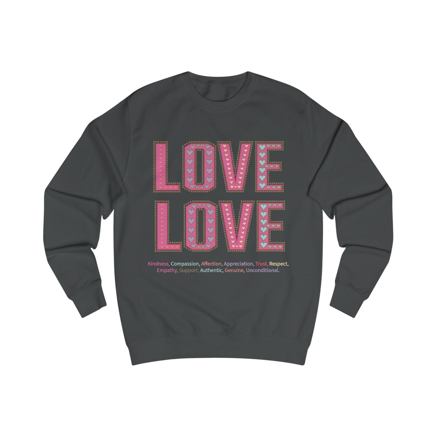 Printify Sweatshirt Storm Grey / XS Love Love Sweatshirt Various Colours