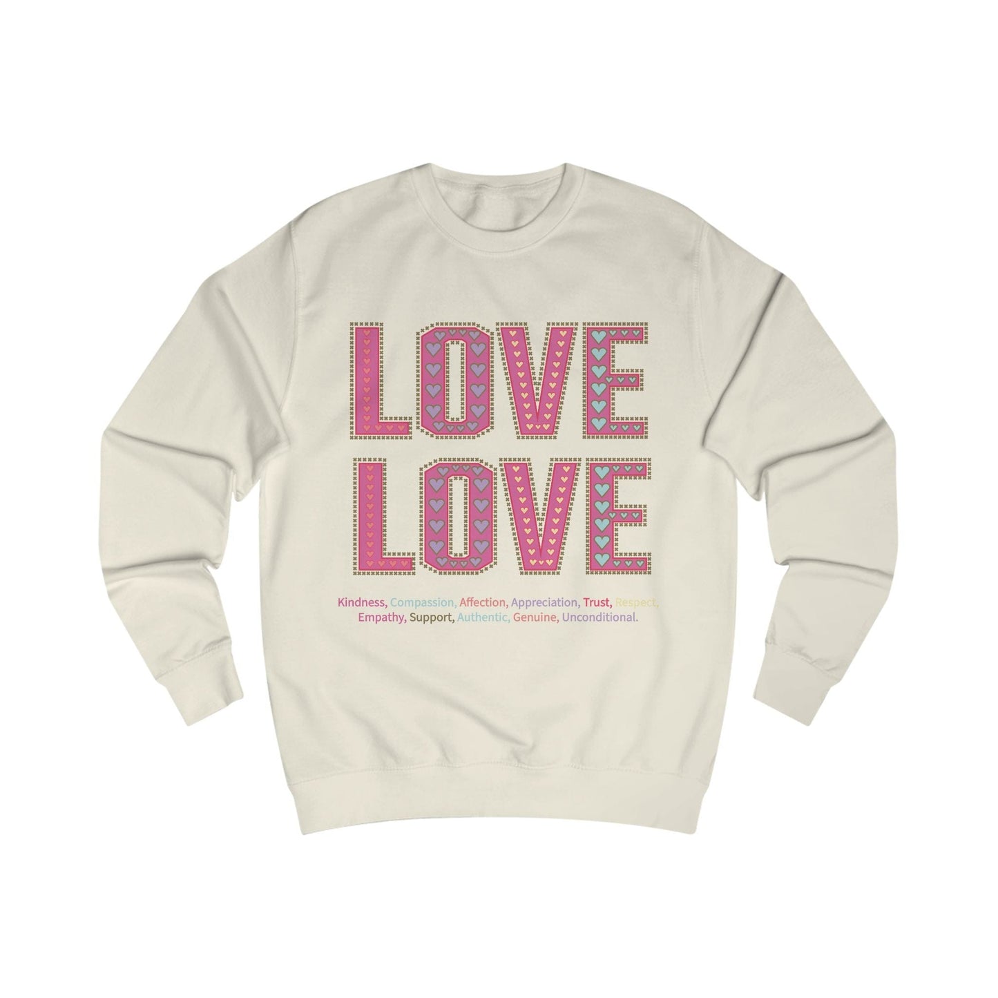 Printify Sweatshirt Vanilla Milkshake / XS Love Love Sweatshirt Various Colours