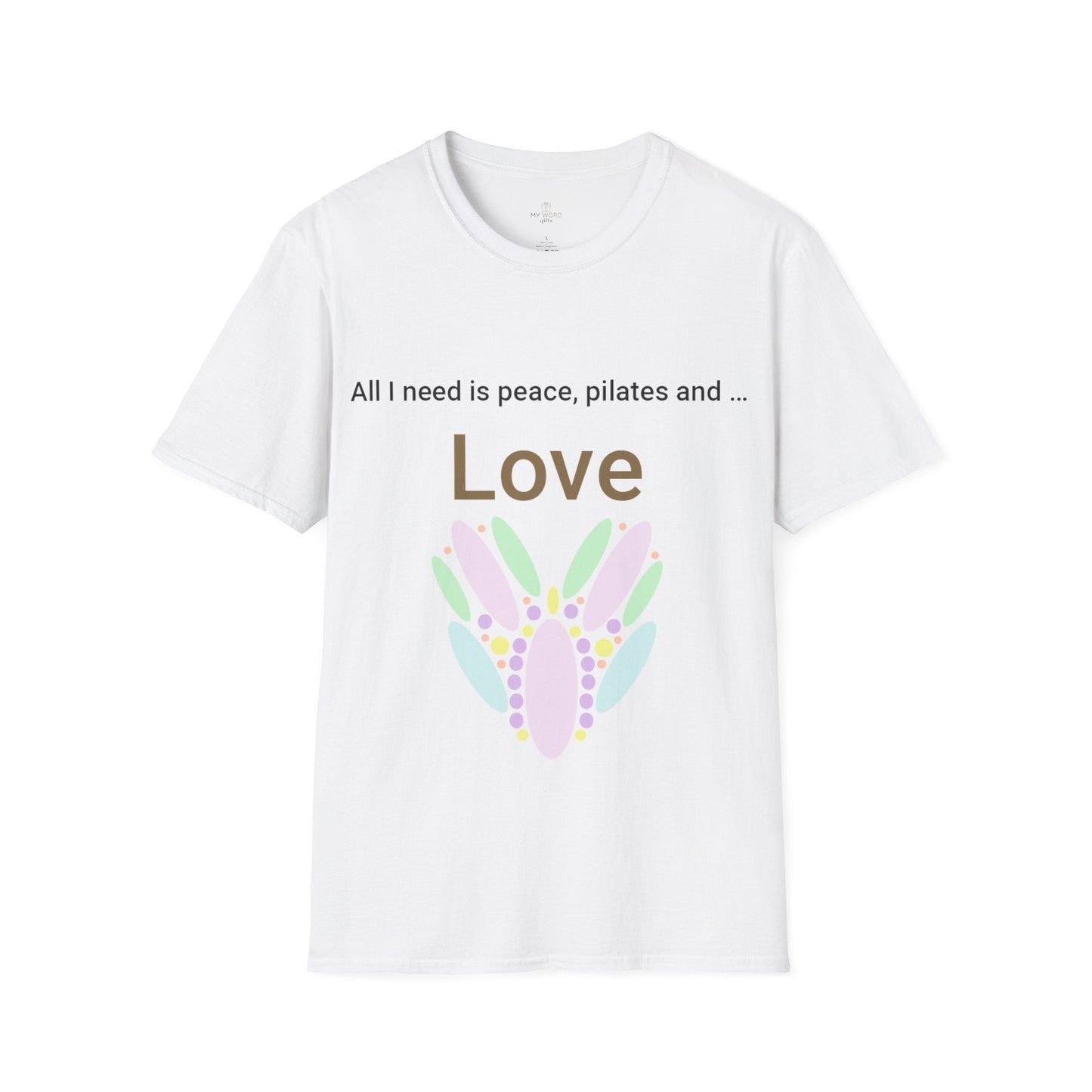 Printify T-Shirt White / S Peace Pilates Love T-Shirt