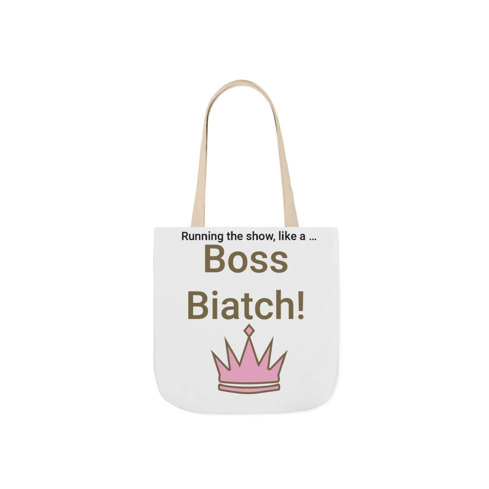 Printify Accessories 13" × 13'' / Beige Boss Biatch Tote Bag