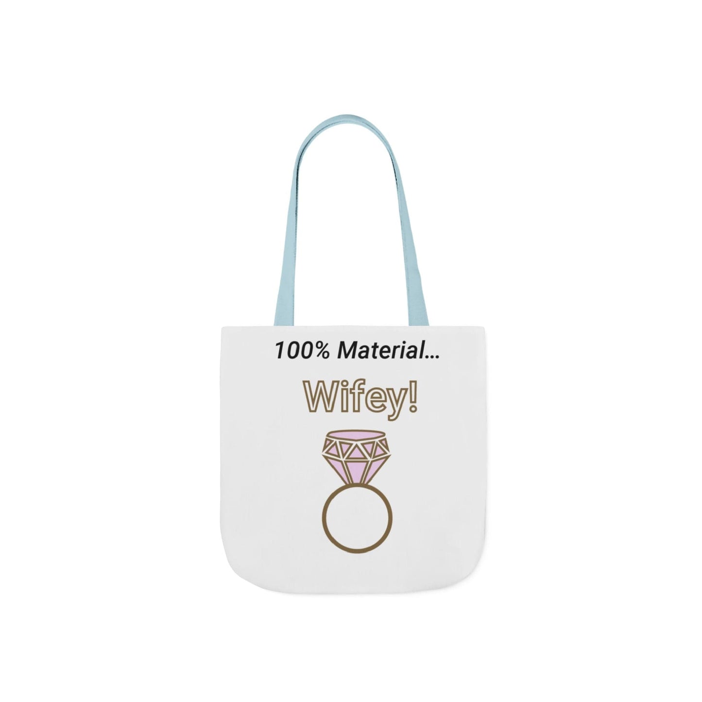 Printify Accessories 13" × 13'' / Light blue 100% Material Wifey Tote Bag