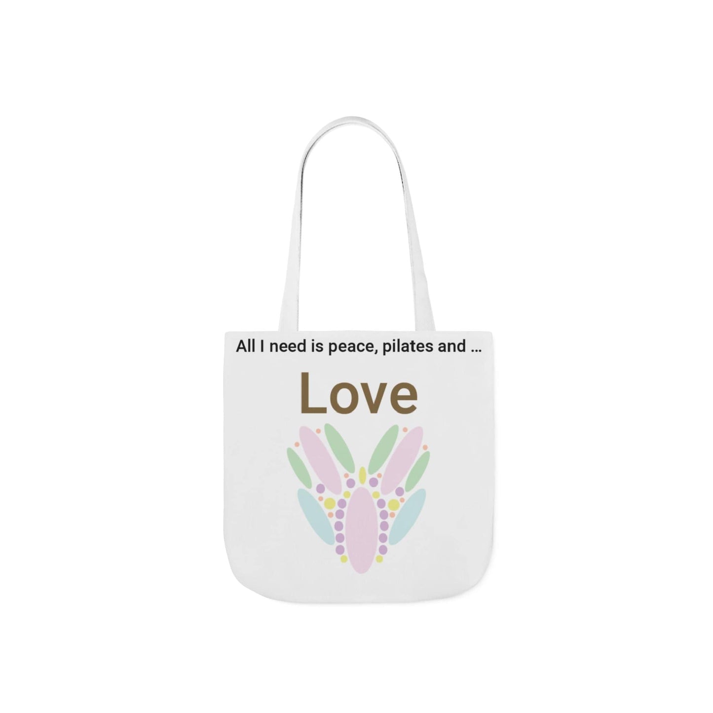 Printify Accessories 13" × 13'' / White Peace Pilates Love Tote Bag