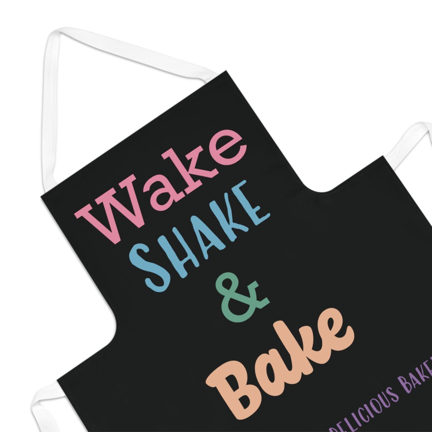 Printify Accessories One size / White Personalised Apron – Wake, Shake & Bake Cupcake Design