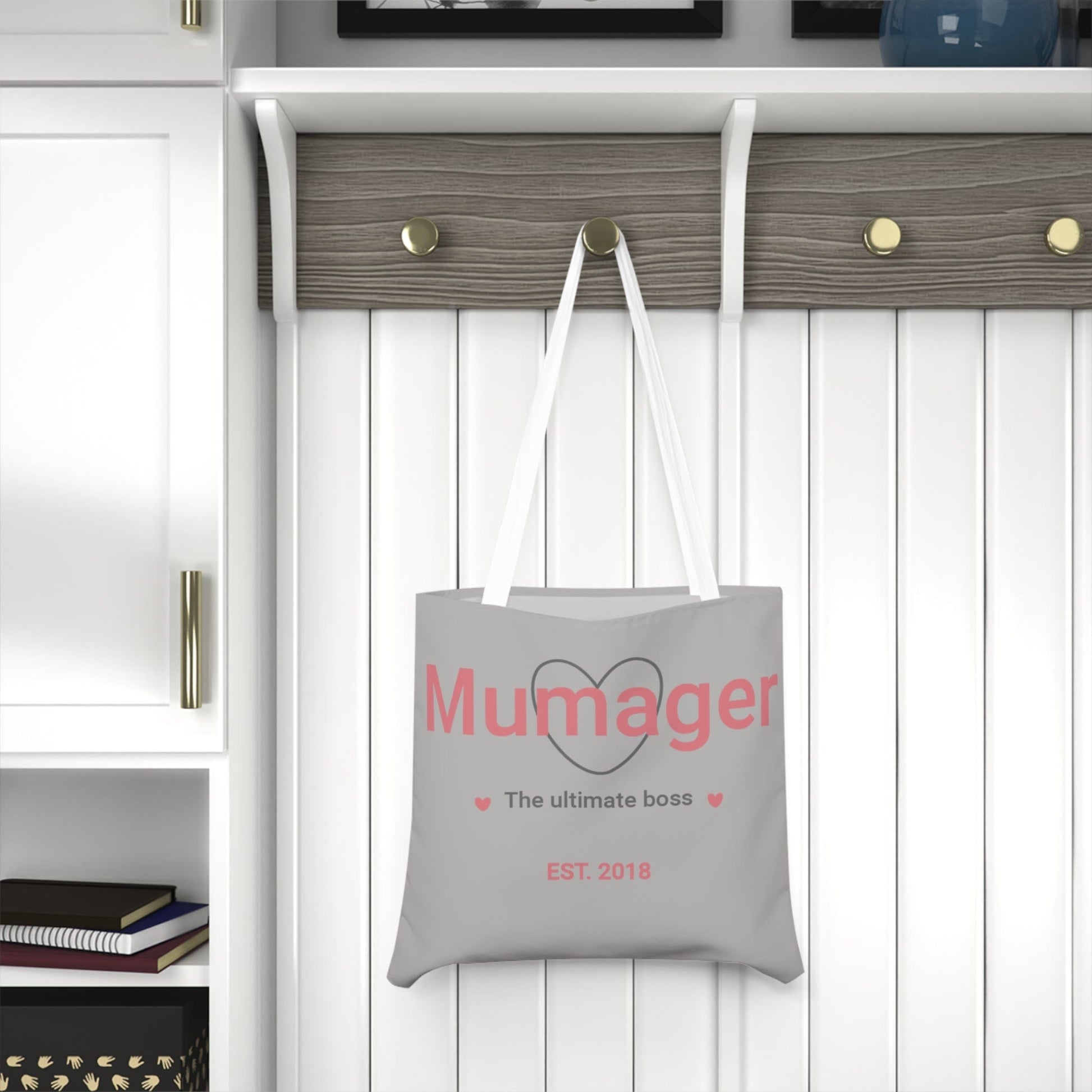 Printify Bags One size / White Personalised Mumager Shoulder Tote Bag