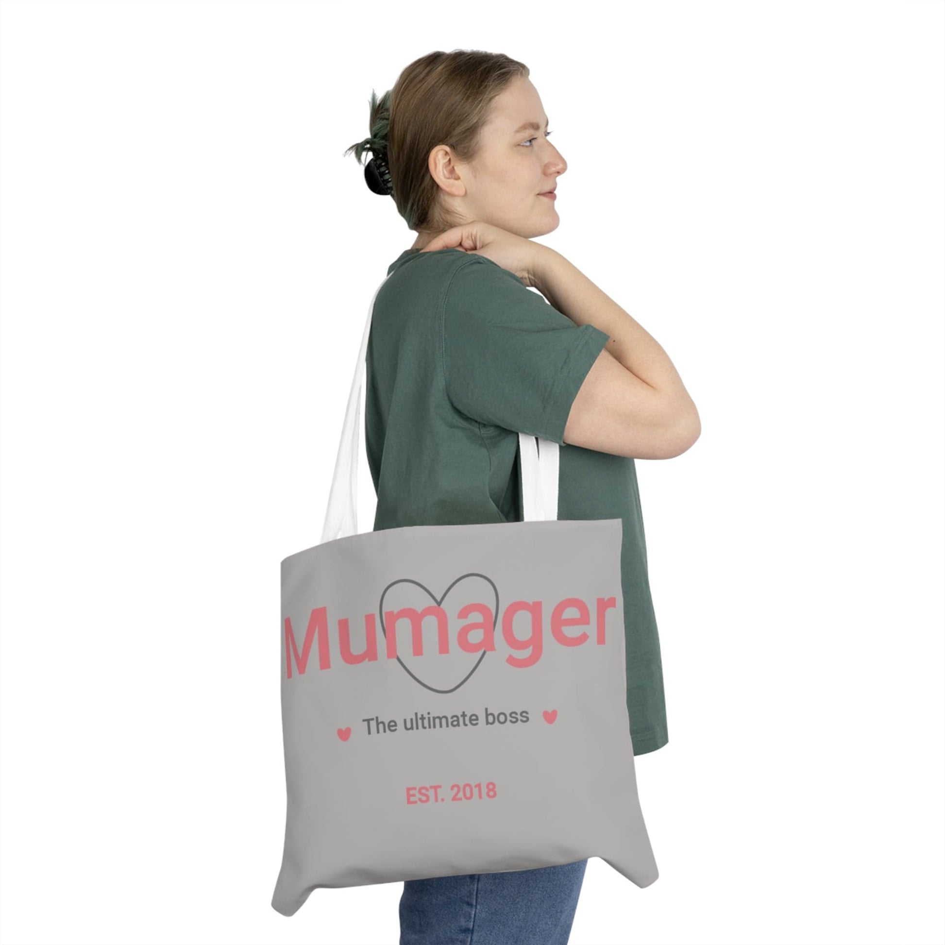 Printify Bags One size / White Personalised Mumager Shoulder Tote Bag