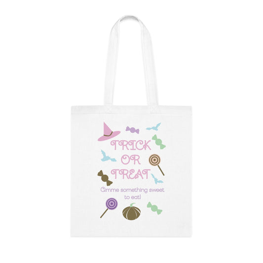 Printify Bags One size / White Personalised Pastel Trick or treat Cotton Tote