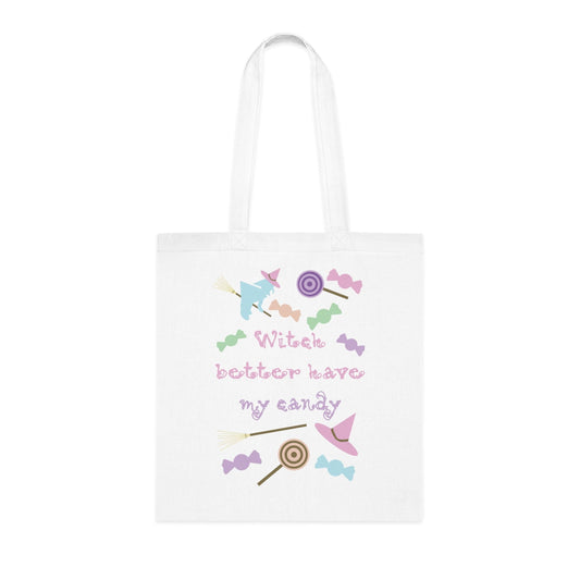 Printify Bags One size / White Personalised Pastel Witch Candy Tote Bag
