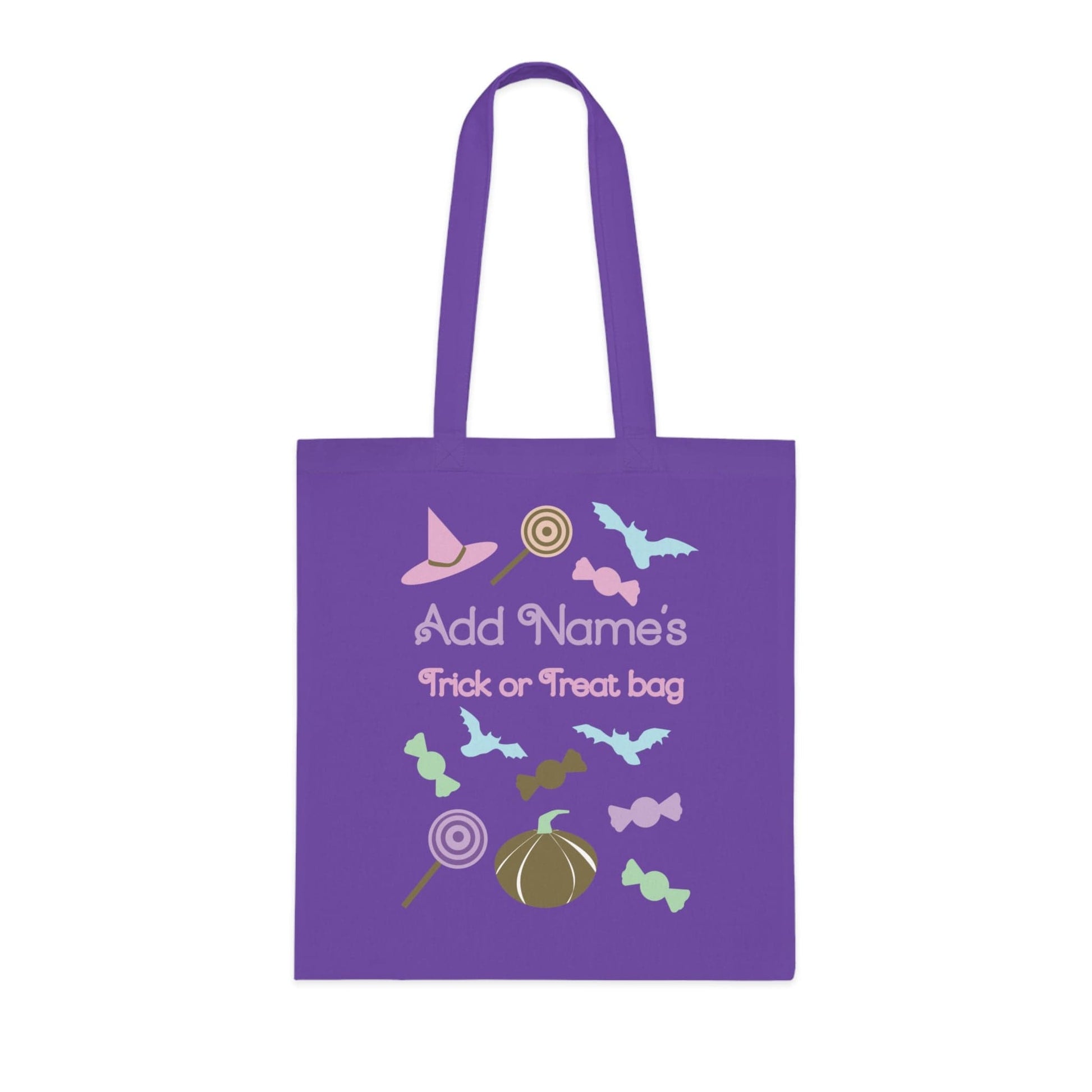 Printify Bags Personalised Pastel Trick or treat Cotton Tote