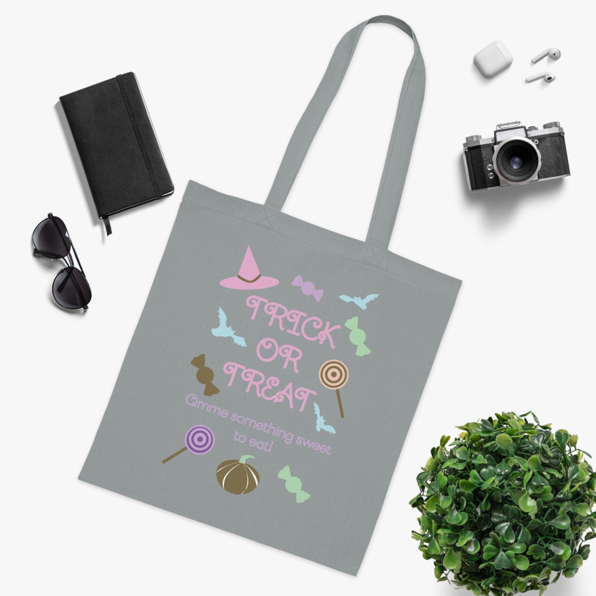 Printify Bags Personalised Pastel Trick or treat Cotton Tote