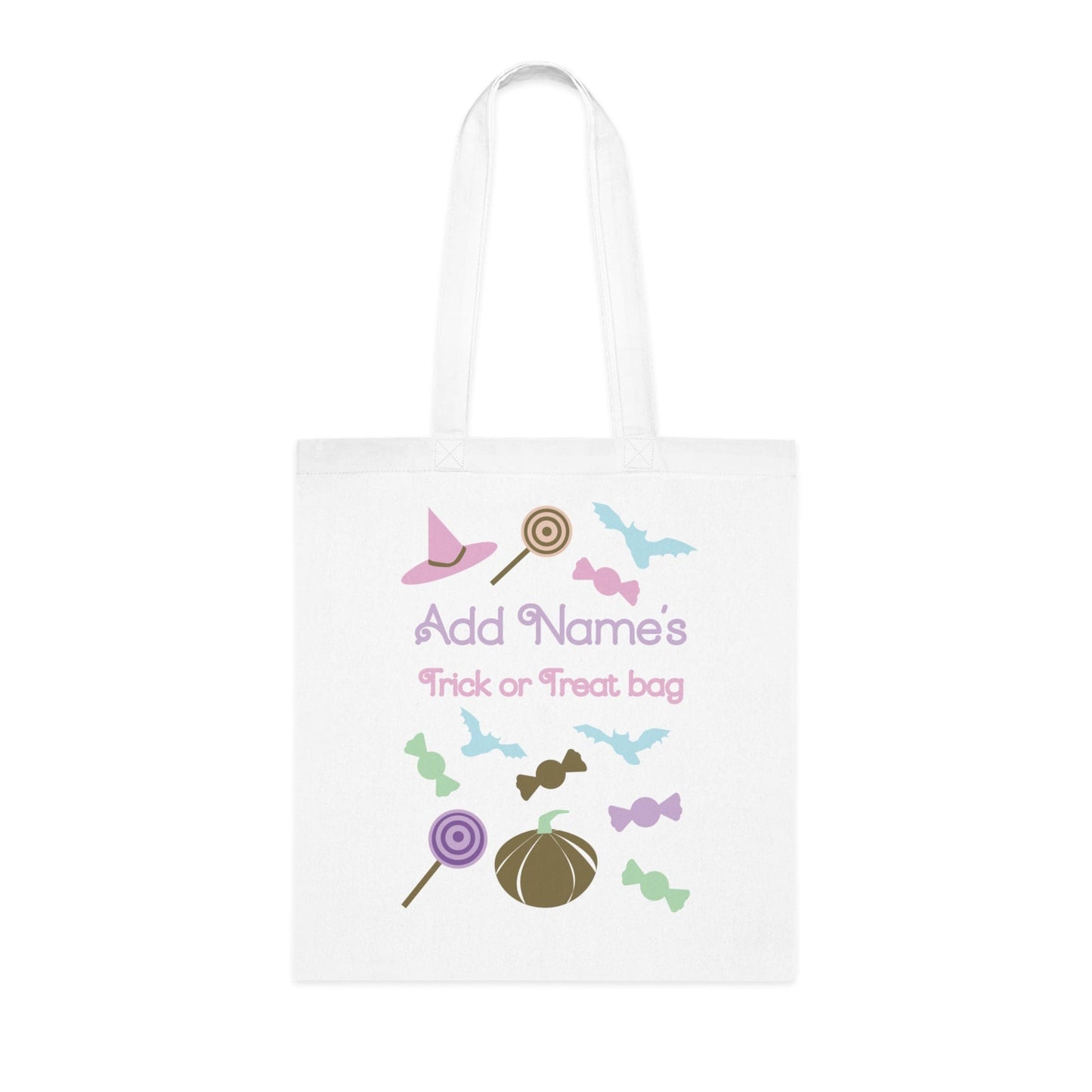 Printify Bags Personalised Pastel Trick or treat Cotton Tote